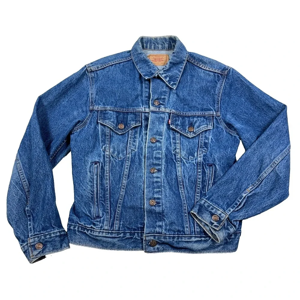 Vintage Levis Denim Jacket Men Size 42 Blue Med Wash 90s  USA Made 70506 0216